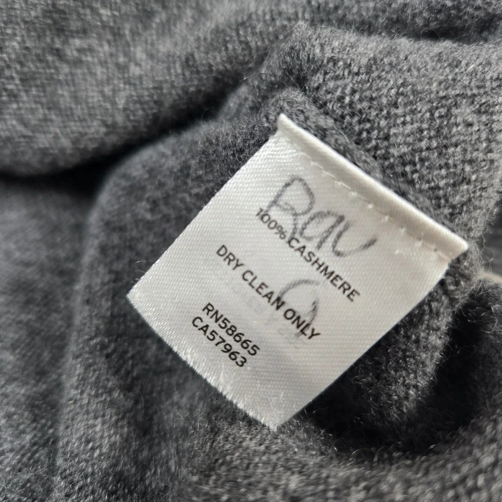 Nordstrom Sweater Mens Medium Gray 100% Cashmere V-Neck Pullover Luxury Knitwear